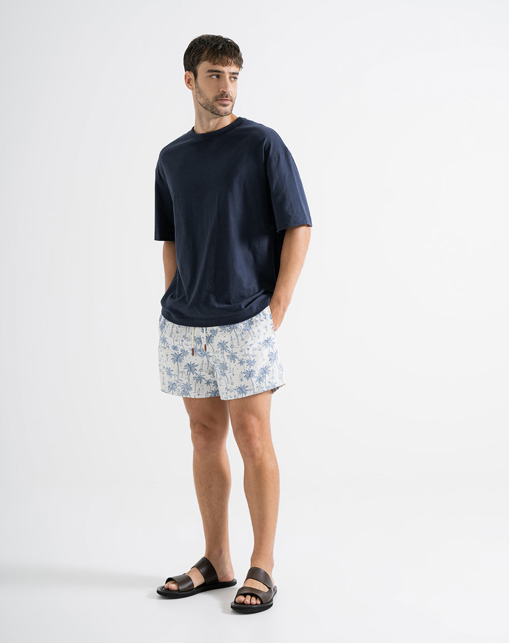 Pantaloneta habano estampado