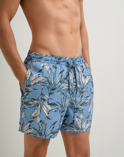 Pantaloneta azul estampado