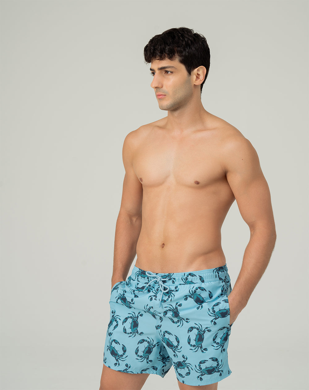 Pantaloneta azul estampado