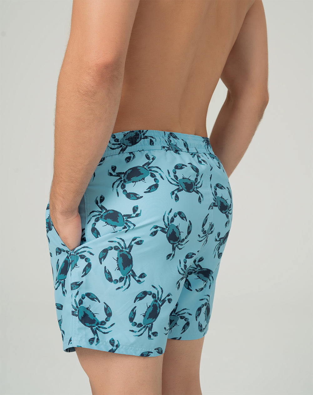 Pantaloneta azul estampado