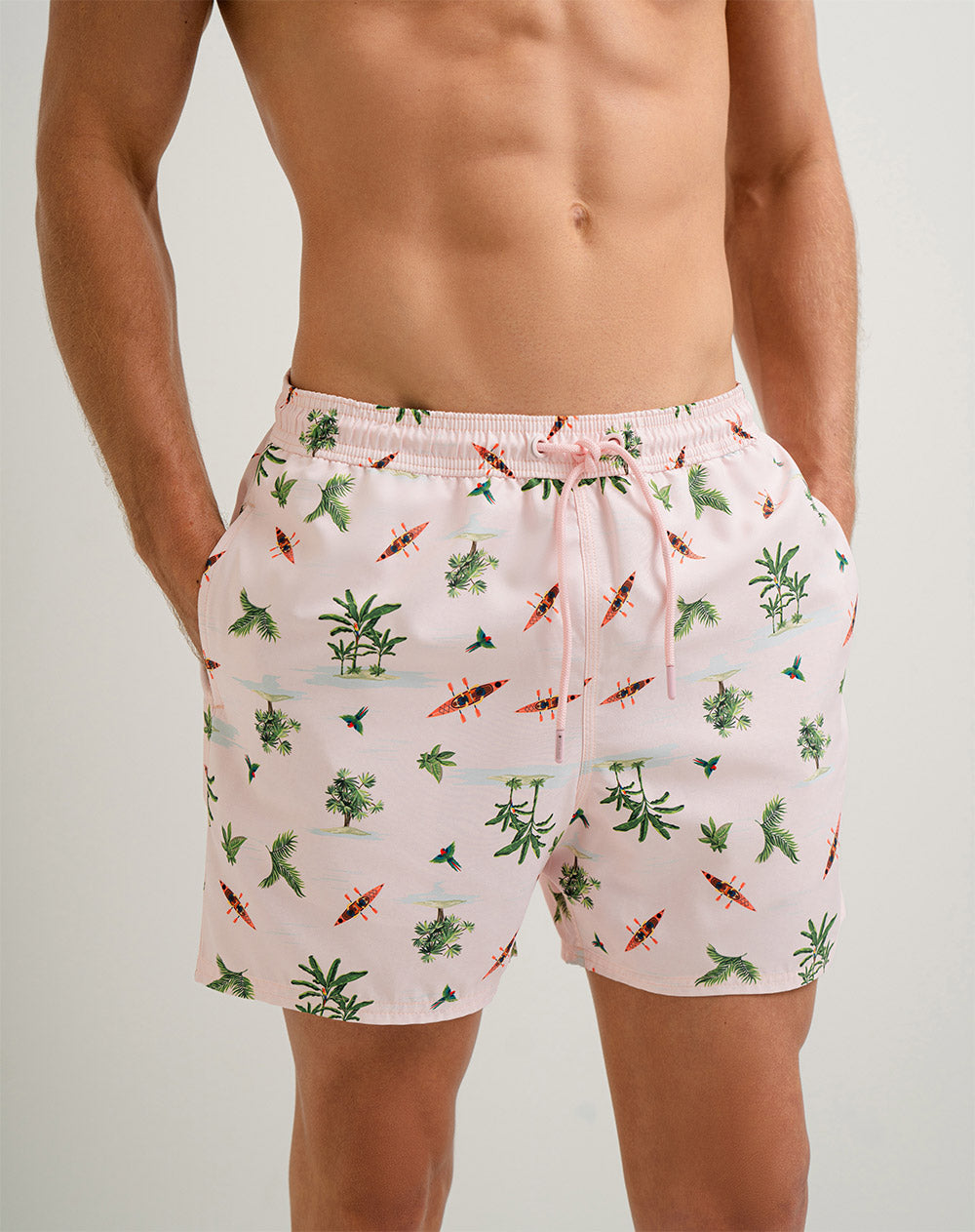 Pantaloneta rosado estampado