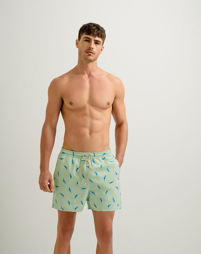 Pantaloneta verde estampado