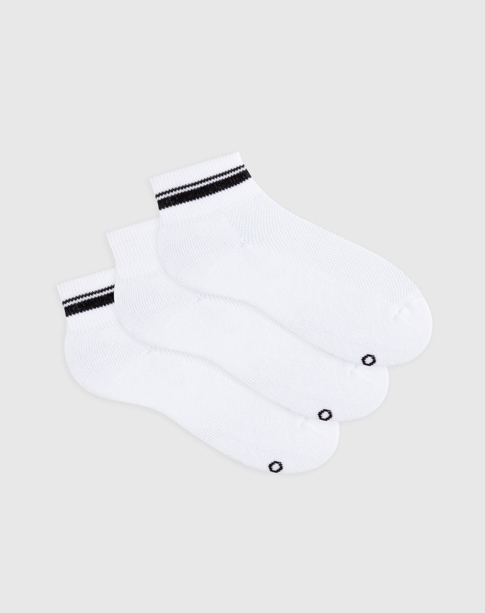 Medias deportivas para hombre tobilleras cortas alcolchadas pack x3unds blancas