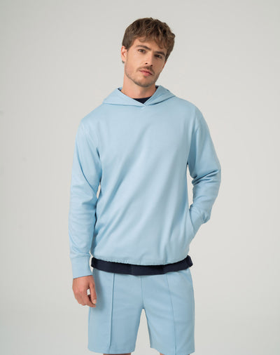 Buzo tio hoddie algodón azul hombre