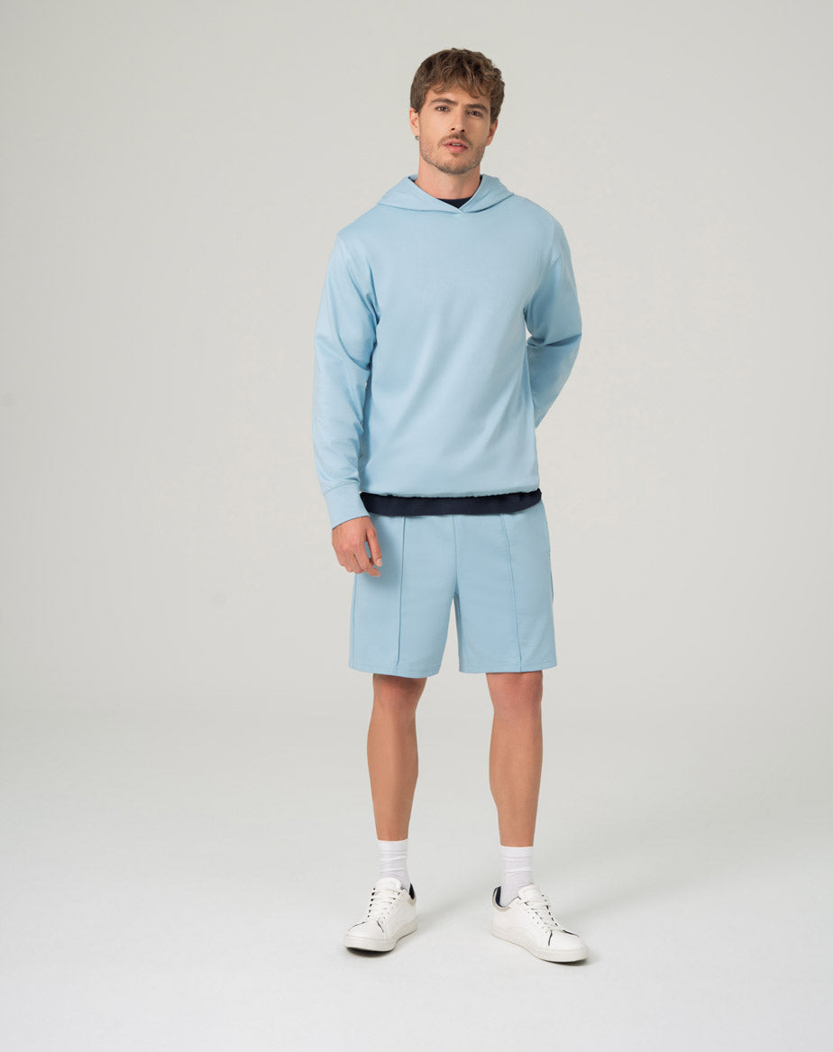 Buzo tio hoddie algodón azul hombre