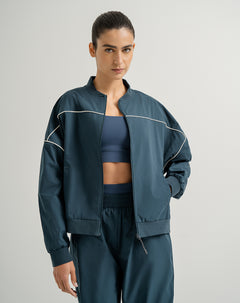 Chaqueta oversized fit sin capucha azul