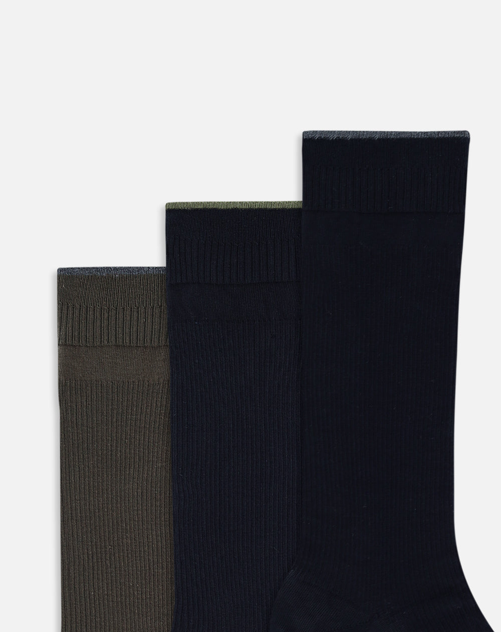 Medias hombre largas acanaladas pack x3 surtido
