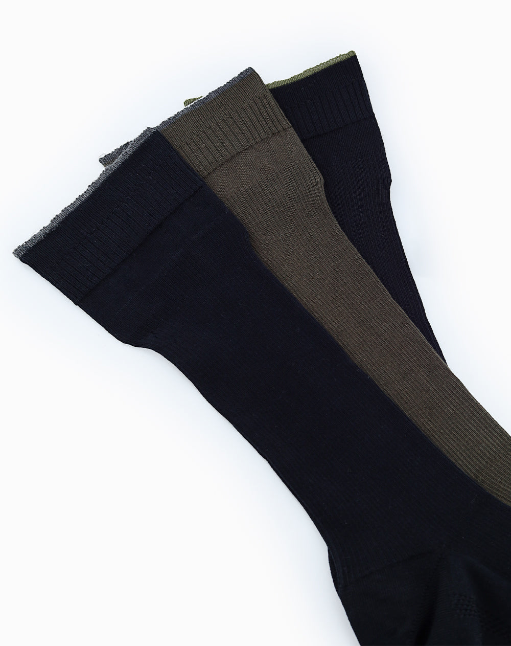 Medias hombre largas acanaladas pack x3 surtido