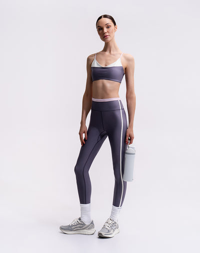 Legging deportivo tiro alto control humedad morado mujer