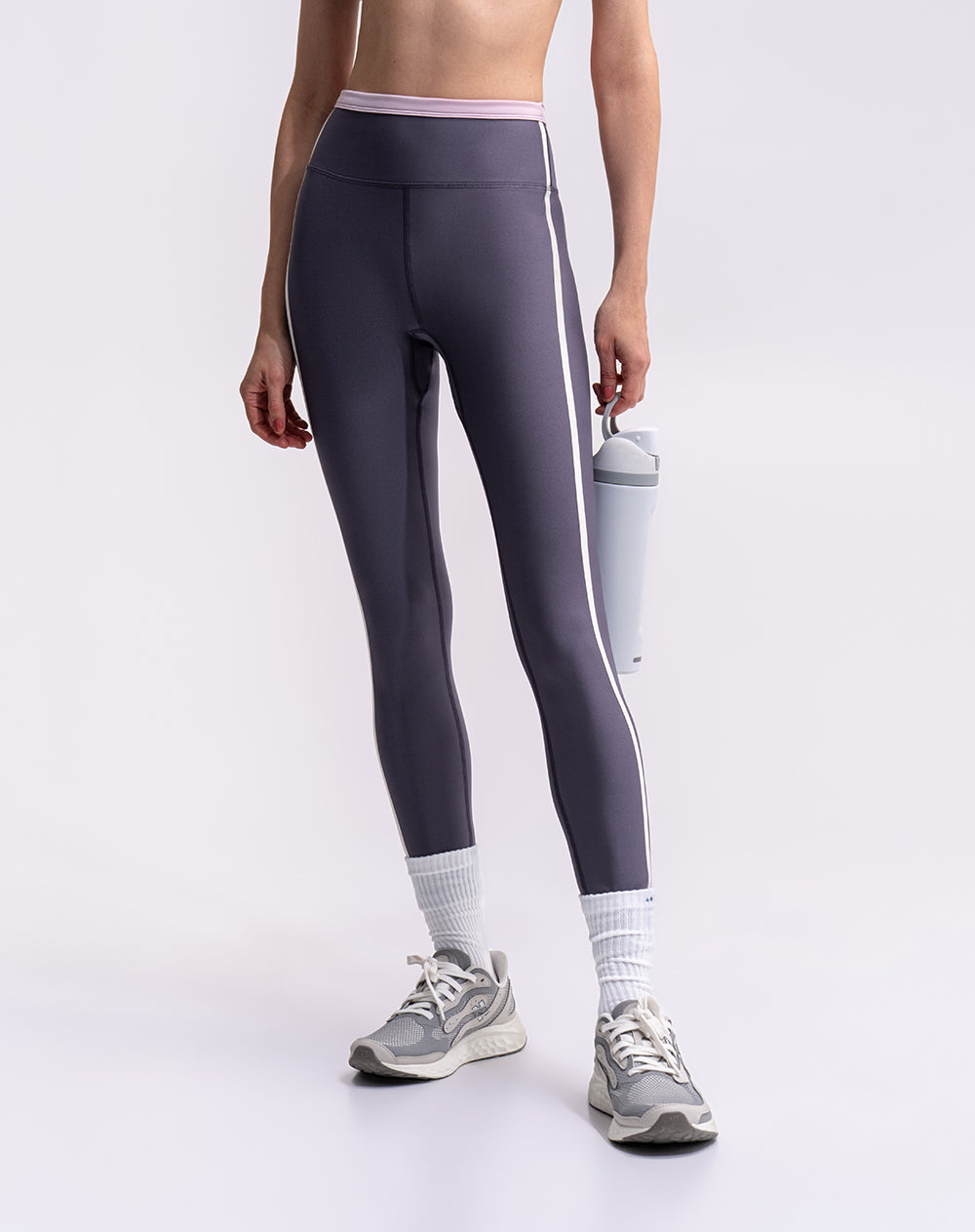 Legging deportivo tiro alto control humedad morado mujer