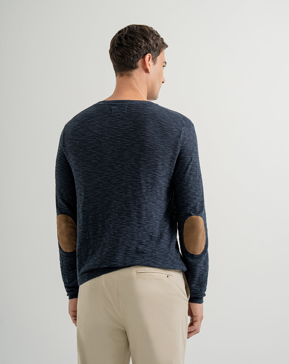 Buzo regular tejido de punto azul hombre