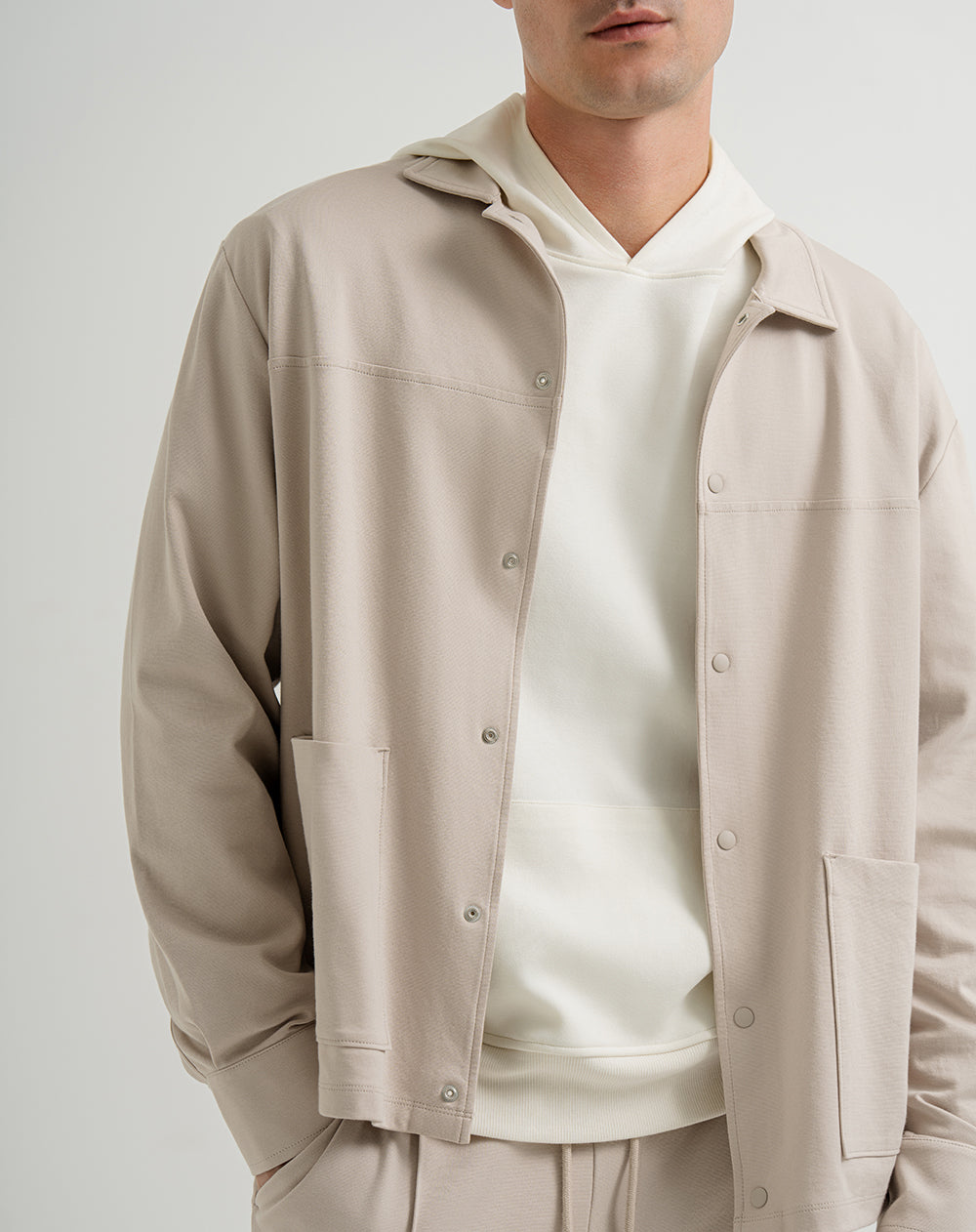 Chaqueta regular fit sin capucha gris