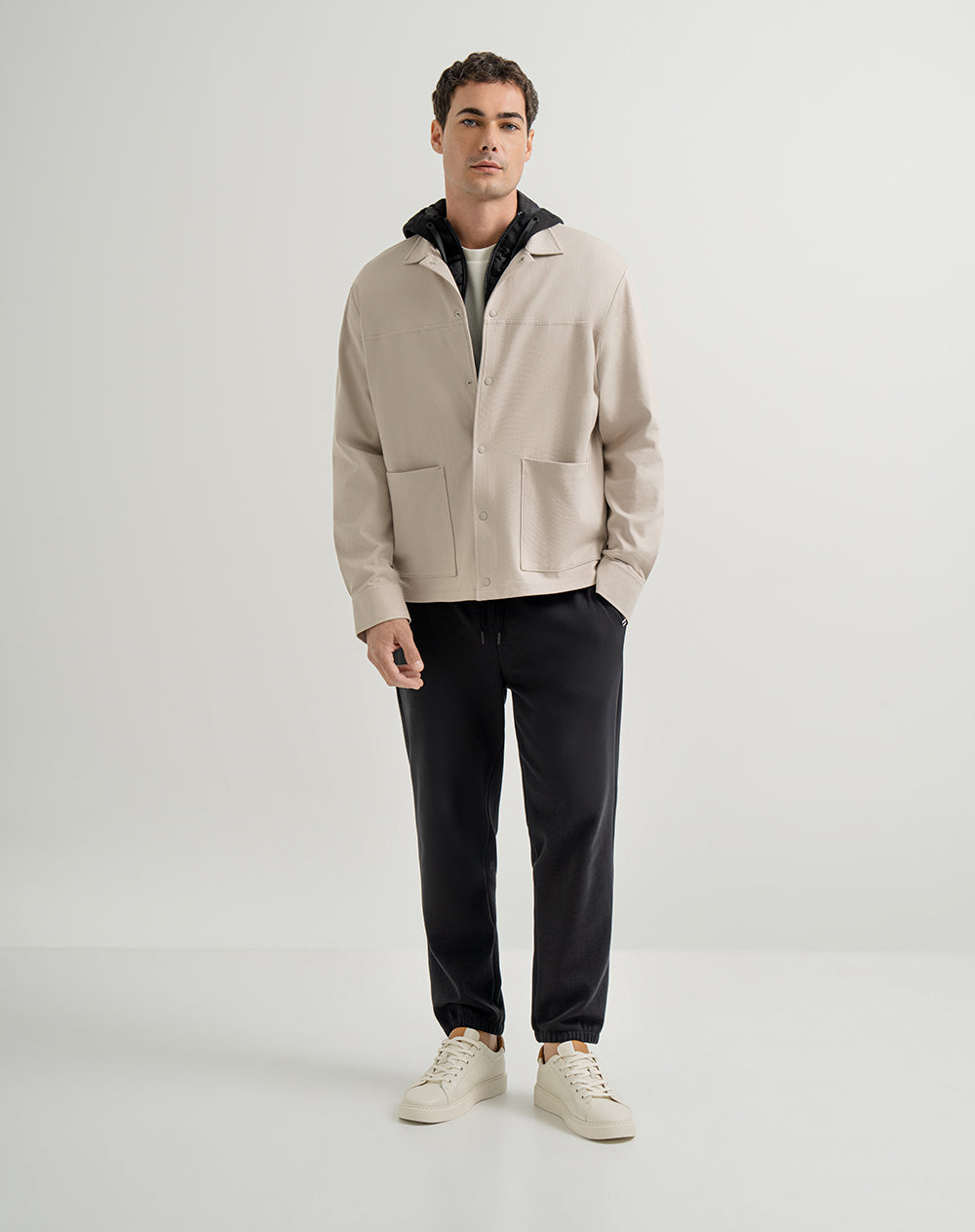 Chaqueta regular fit sin capucha gris