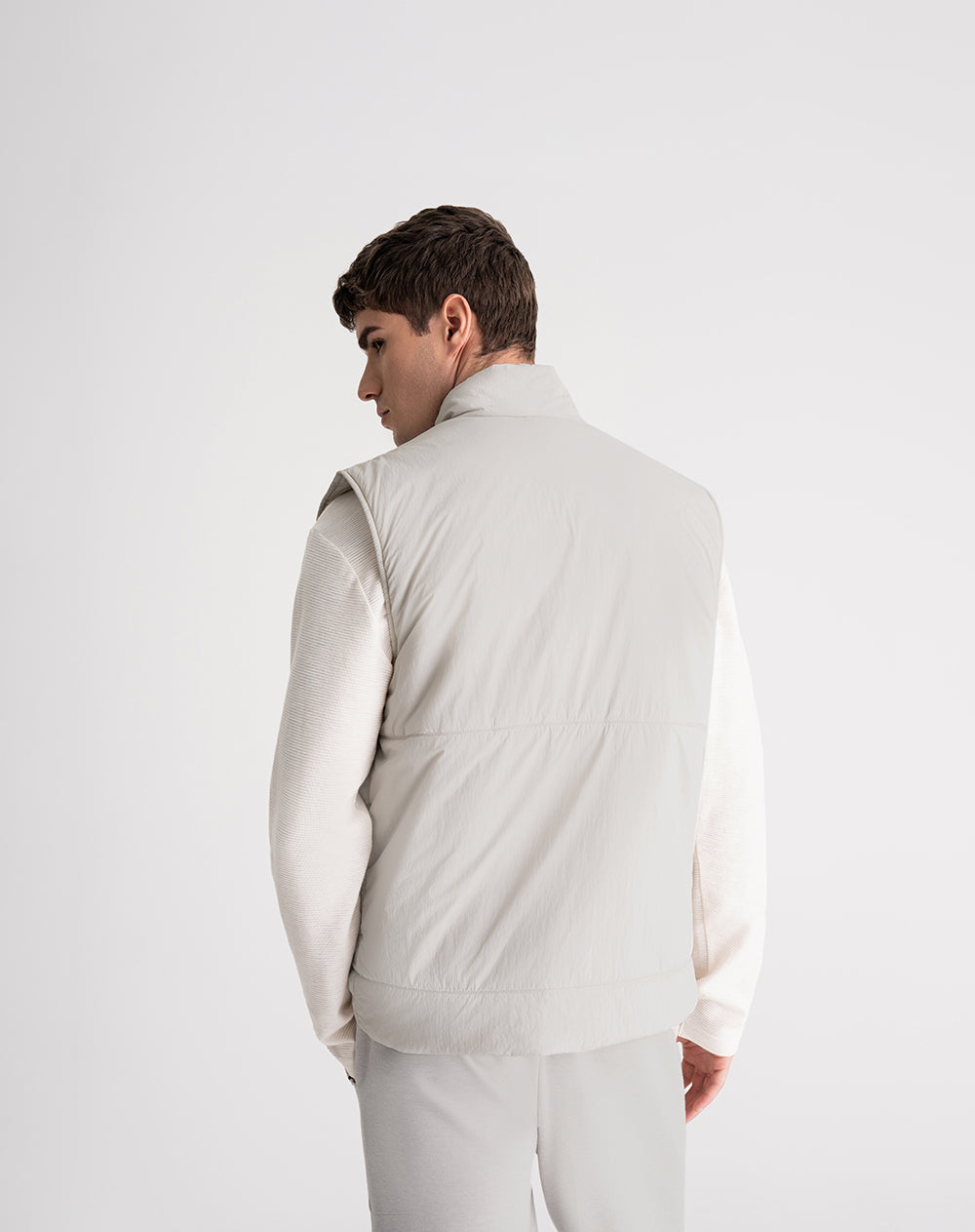 Chaleco regular fit sin capucha gris claro