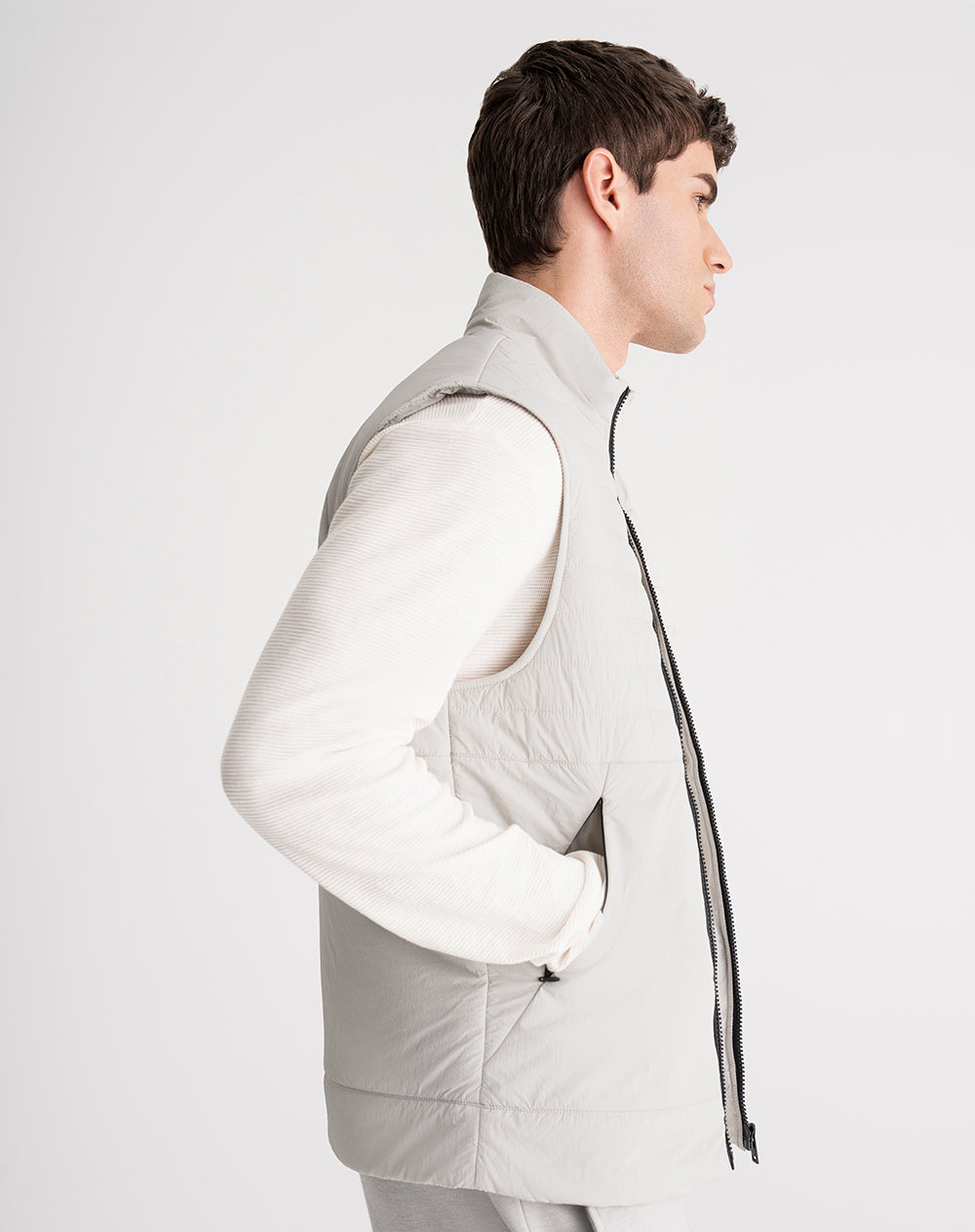 Chaleco regular fit sin capucha gris hombre
