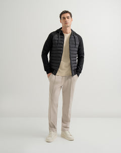 Jogger algodón sostenible semi ajustado gris para hombre