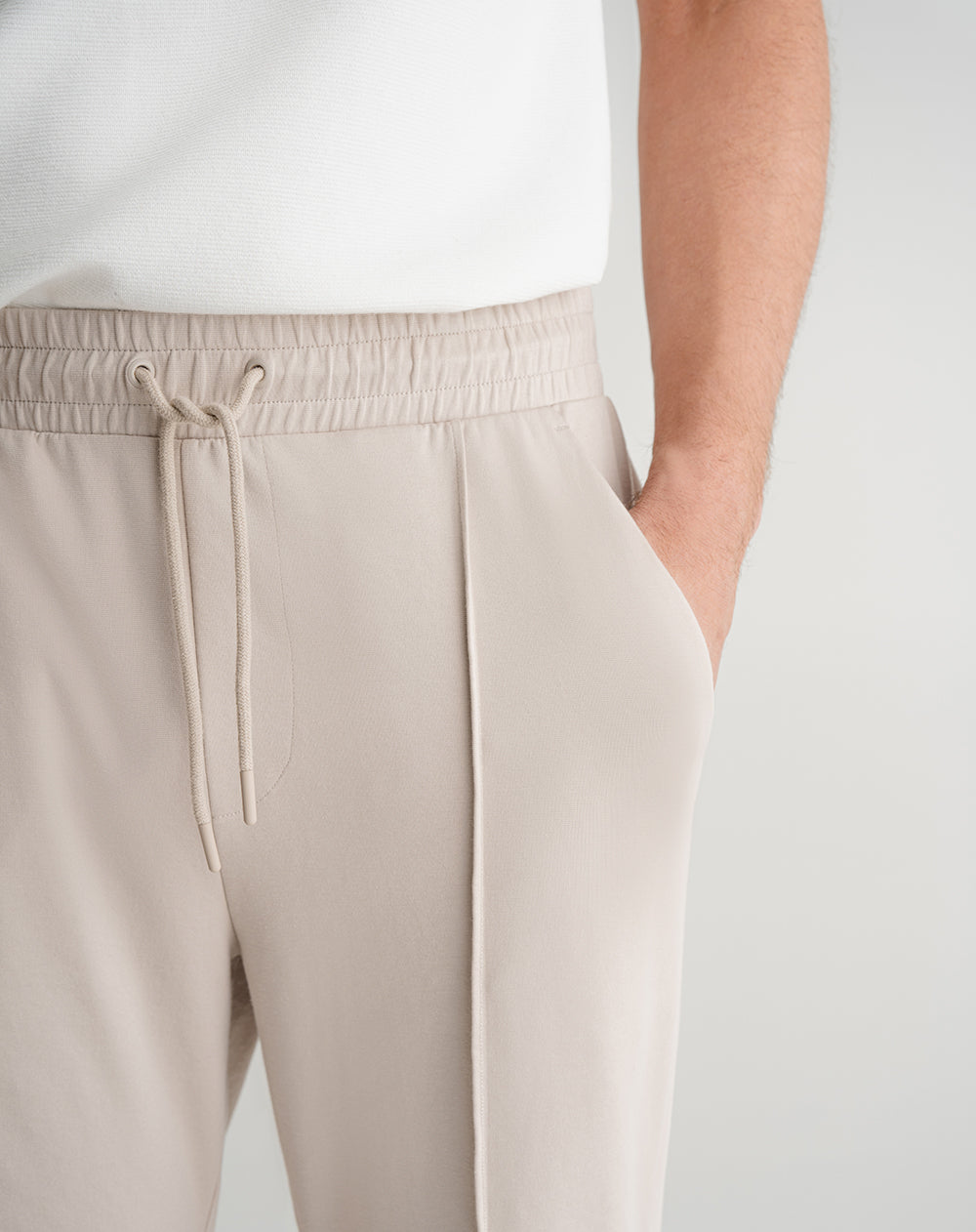 Jogger algodón sostenible semi ajustado gris para hombre
