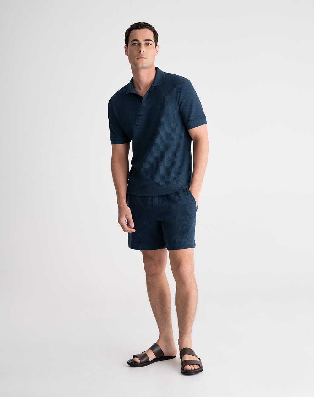 Polo regular fit algodón azul hombre