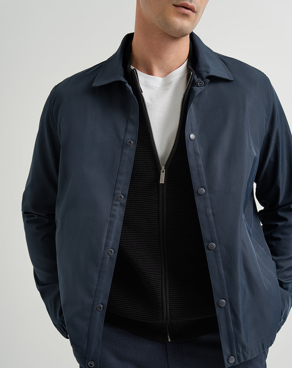 Chaqueta regular fit sin capucha azul