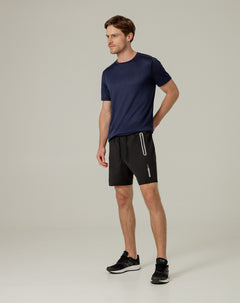 Pantaloneta deportiva control humedad negra para hombre