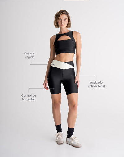 Biker deportivo control humedad negro mujer