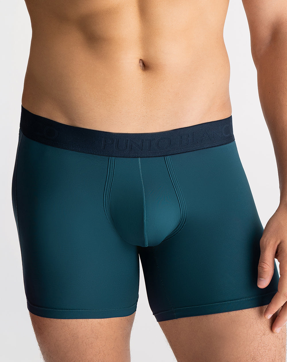 Bóxer deportivo medio microfibra azul