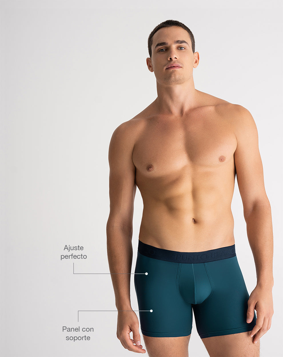 Bóxer deportivo medio microfibra azul