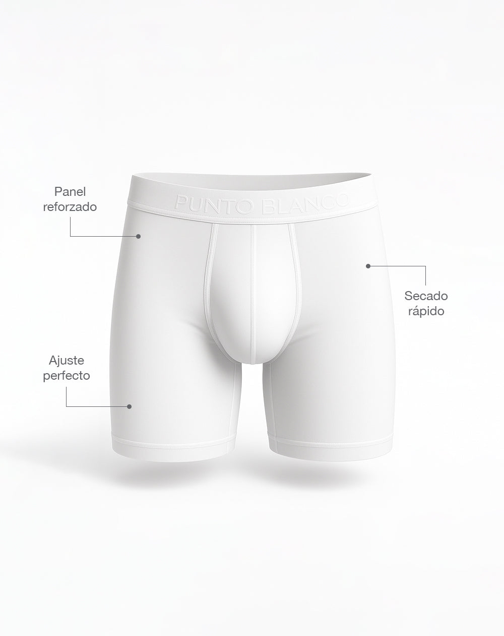 Bóxer deportivo medio microfibra blanco