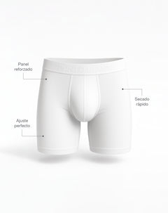 Bóxer deportivo medio microfibra blanco