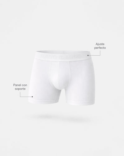 Bóxer deportivo medio microfibra blanco