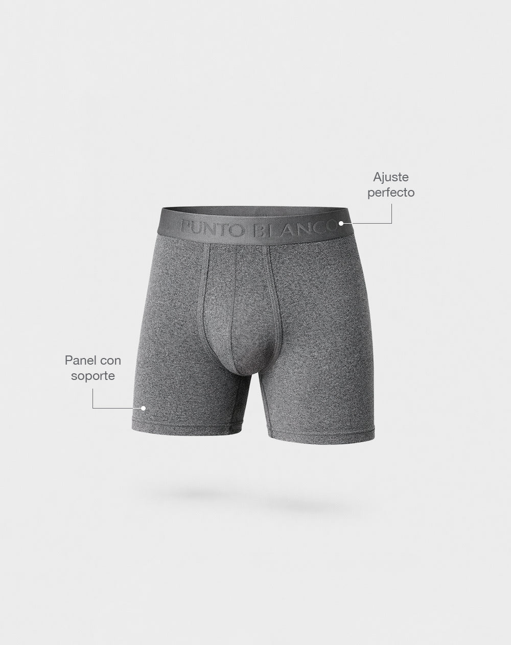 Bóxer deportivo medio microfibra gris