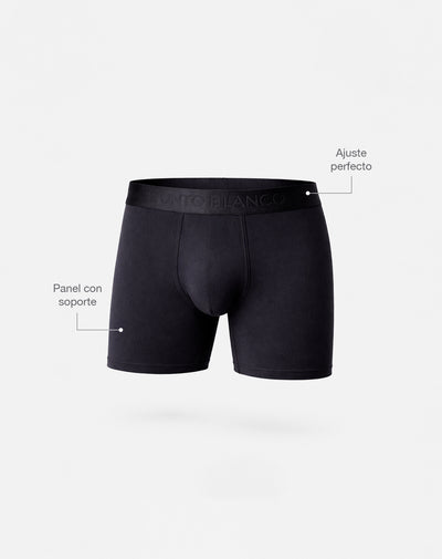 Bóxer deportivo medio microfibra negro