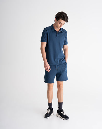 Bermuda algodón regular azul hombre