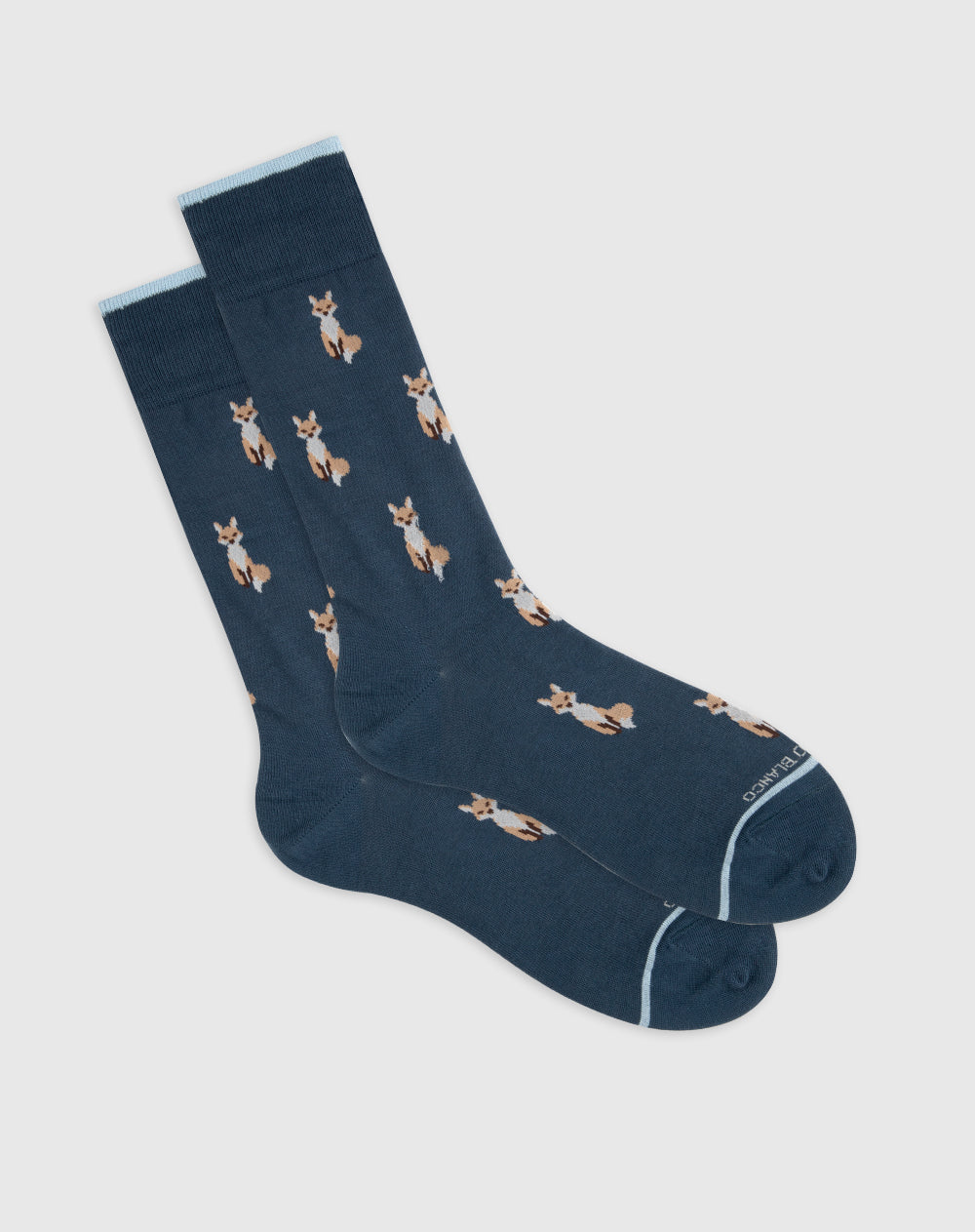 Medias para hombre largas en algodón azules zorritos