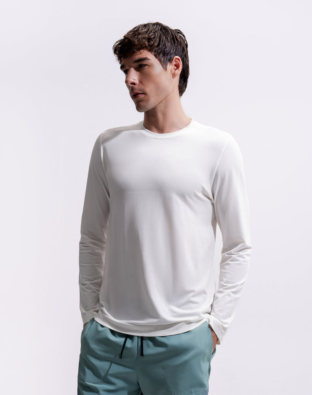 Camiseta slim fit manga corta blanca