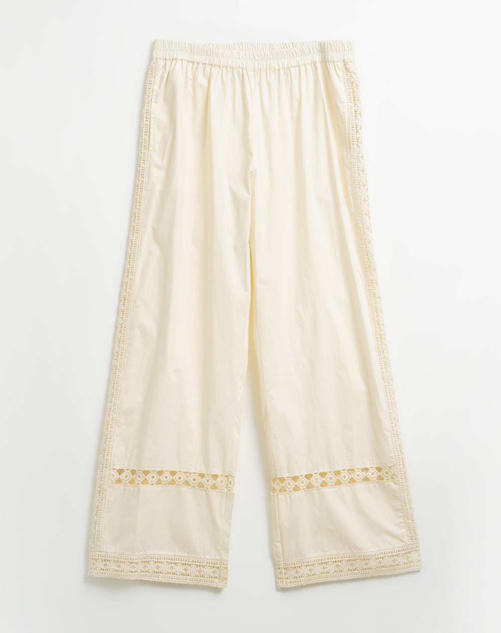 Pantalón relaxed fit tiro alto crudo