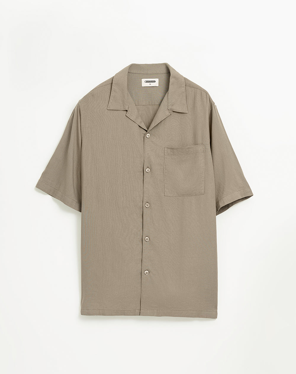 Camisa relaxed fit manga corta taupe
