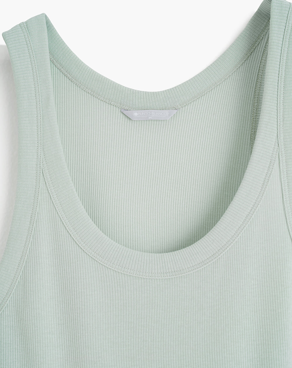 Camiseta esqueleto regular algodón verde mujer