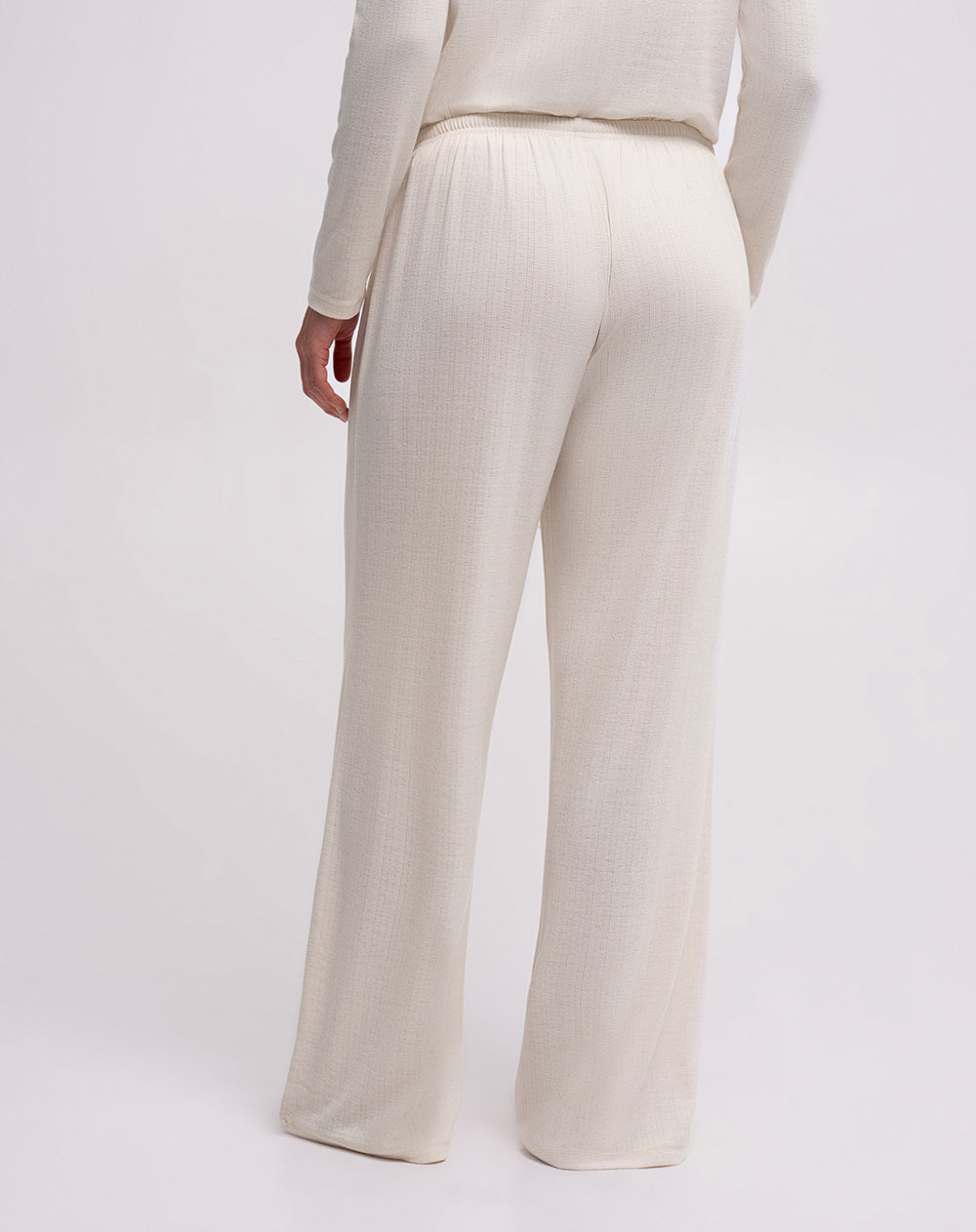 Pantalón de pijama tiro alto avena mujer