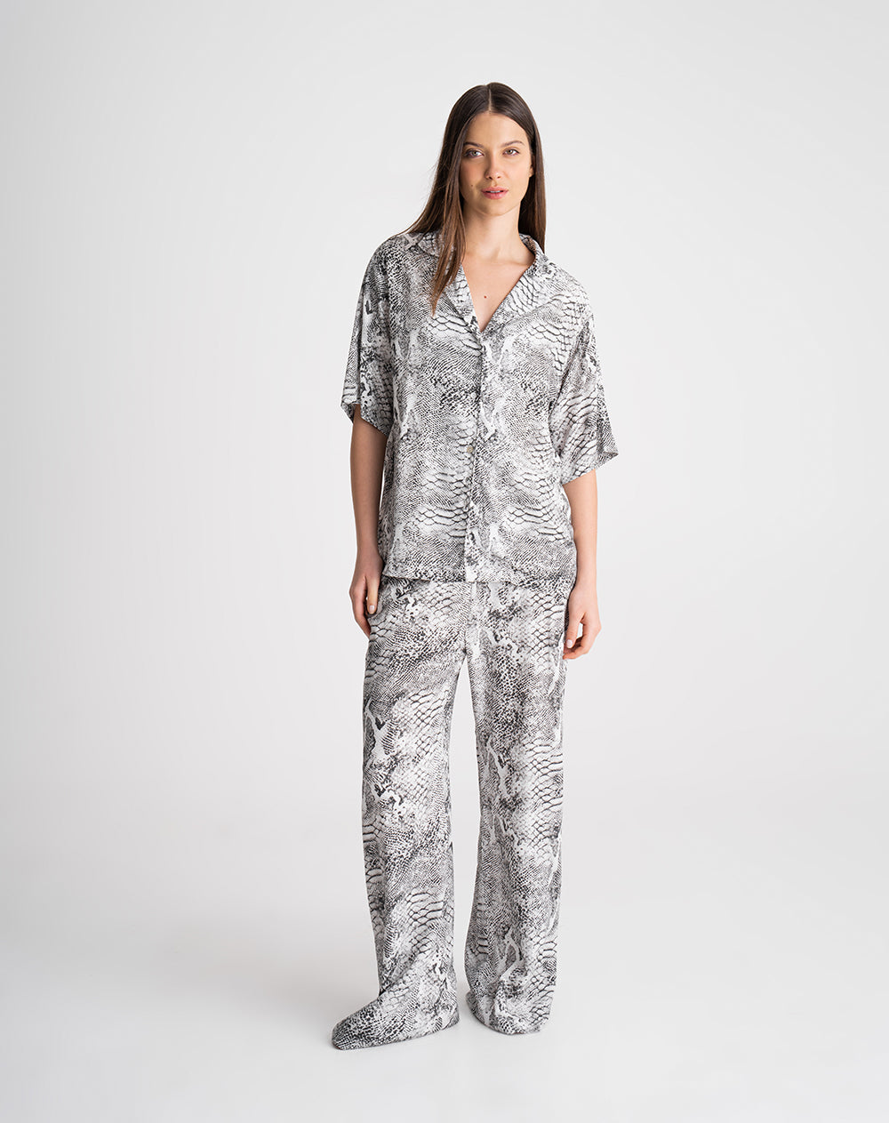 Camisa + pantalón de pijama estampado mujer