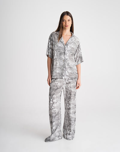 Camisa + pantalón de pijama estampado mujer