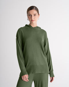 Buzo confort tejido de punto verde mujer