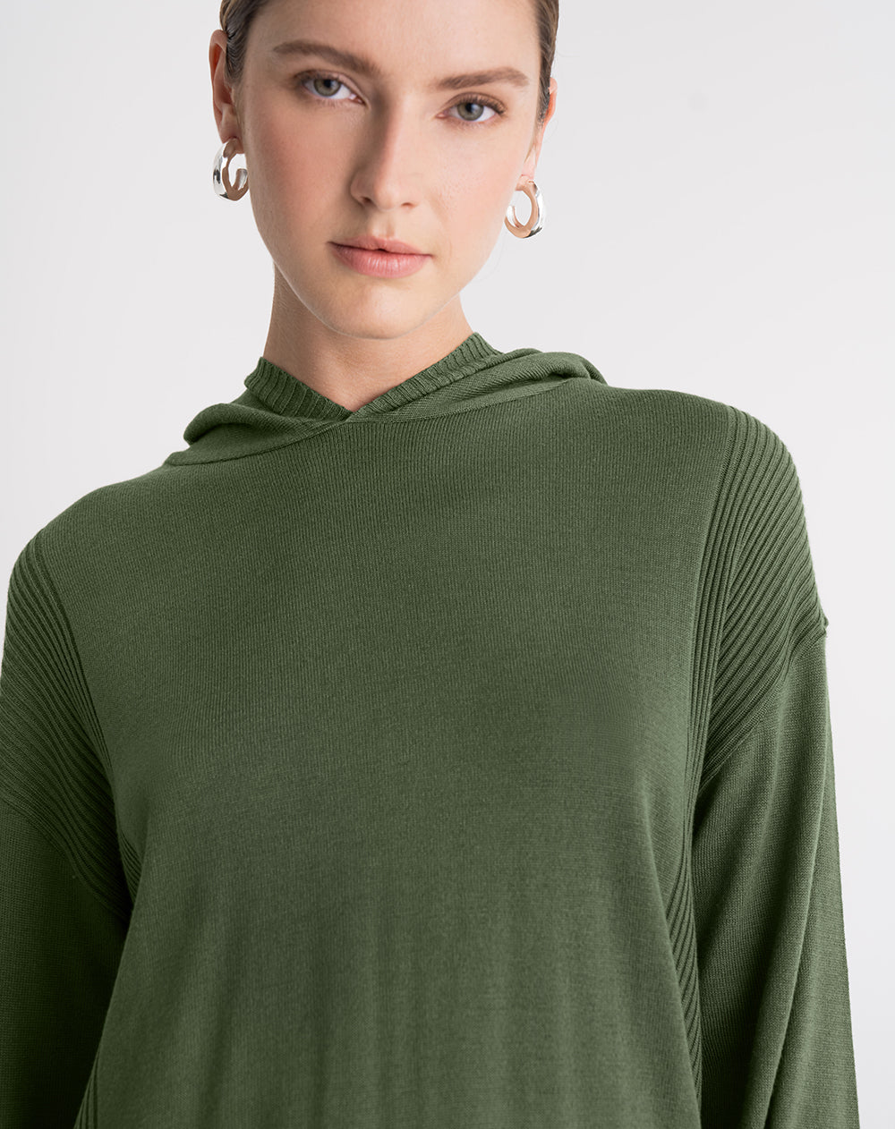 Buzo confort tejido de punto verde mujer