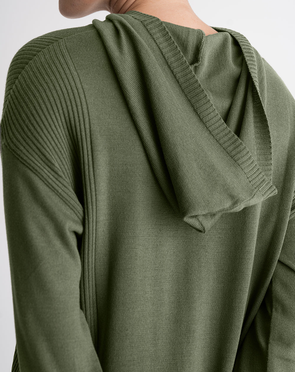 Buzo confort tejido de punto verde mujer