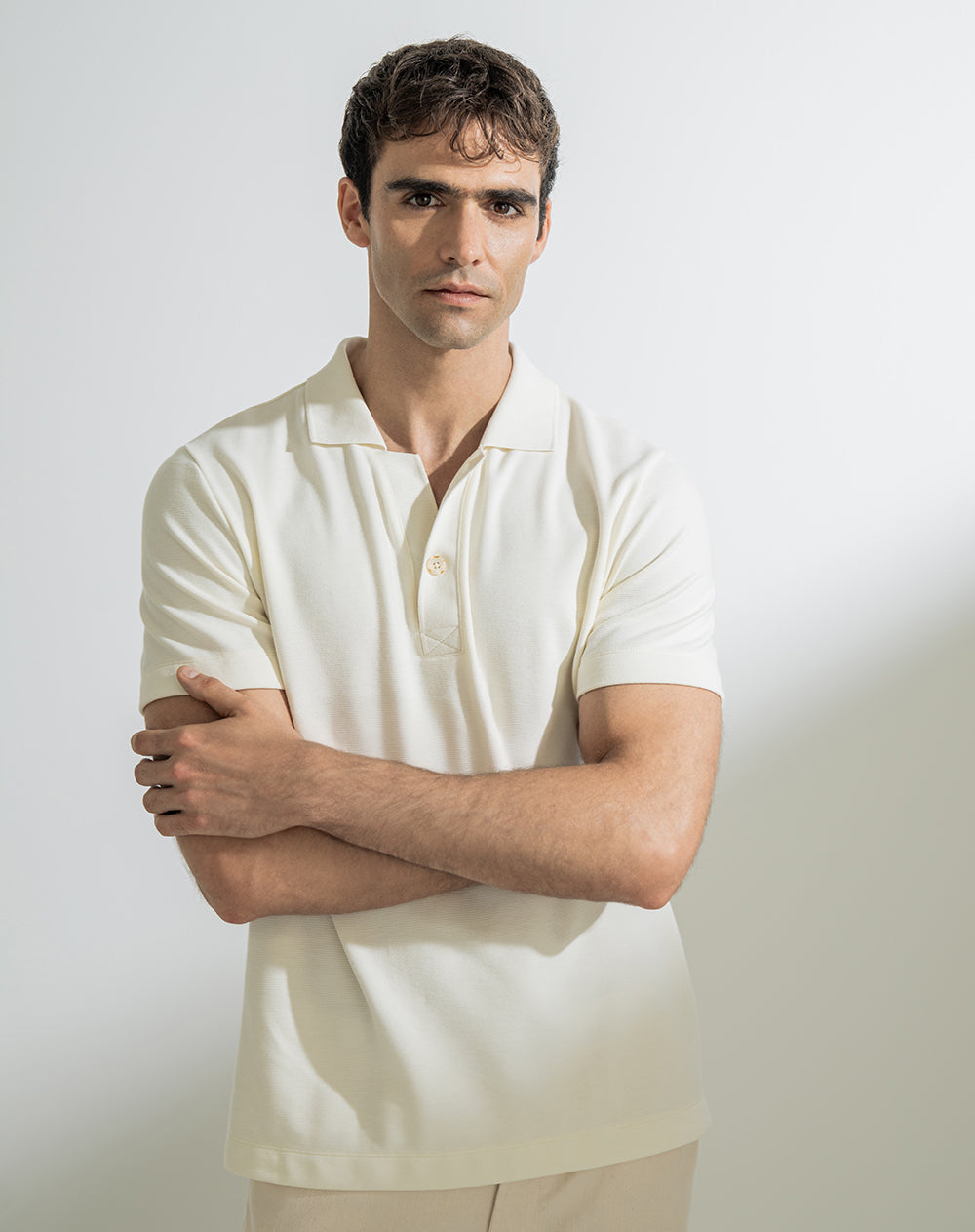 Polo regular fit crema