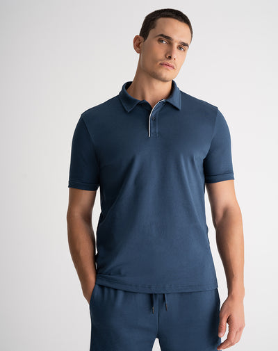 Polo regular algodón azul hombre