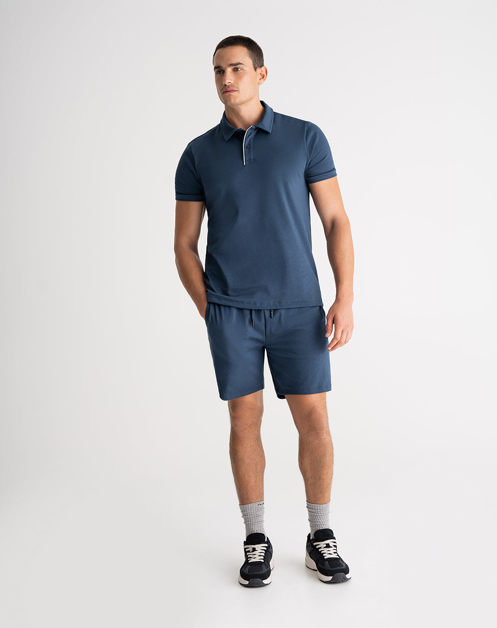 Polo regular algodón azul hombre