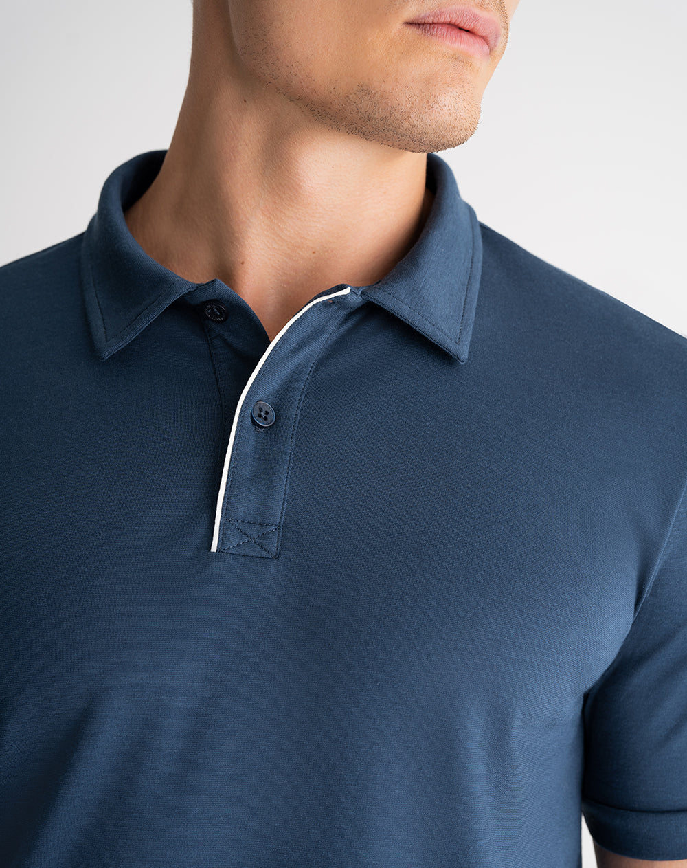 Polo regular algodón azul hombre