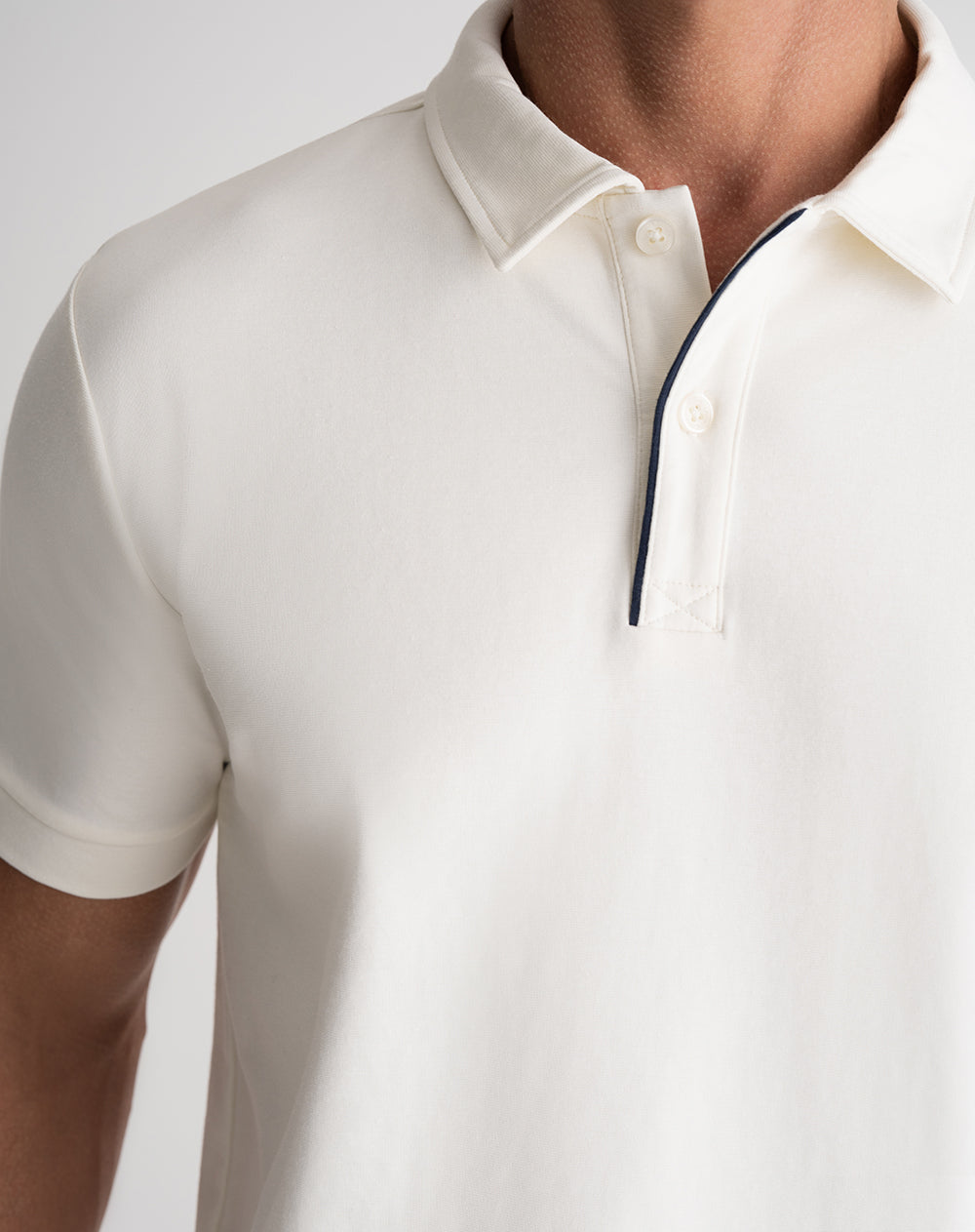Polo regular algodón crema hombre