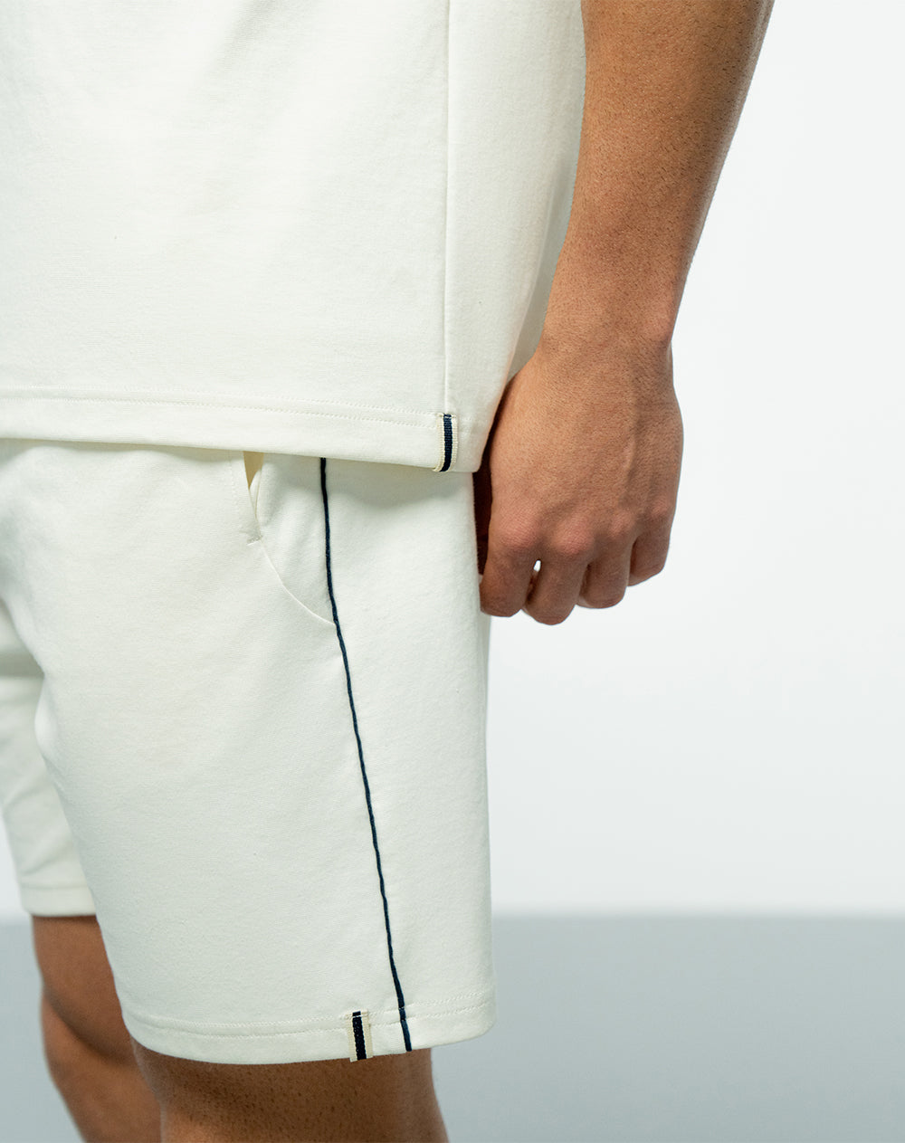 Polo en algodón sostenible crema para hombre